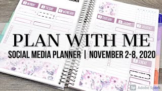 Plan with Me | Social Media Planner | November 2-8, 2020 #plumpaperplanner