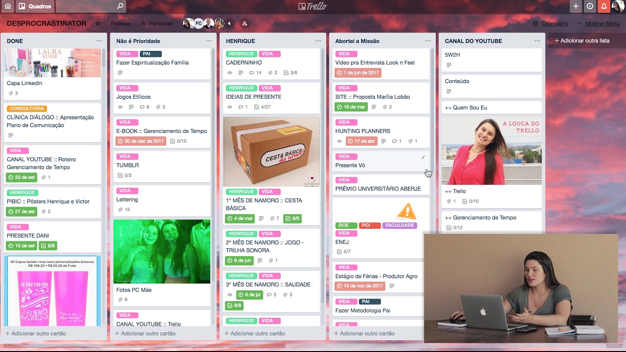 COMO ORGANIZAR O TRELLO - Meu Quadro Pessoal 💛