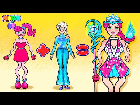 Paper Dolls Dress Up - Frozen Elsa Good Teachers VS Sinister Monster | Match Up! | WOA Doll Channel