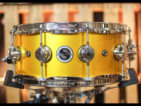 DW 5.5x14 Collector's Maple Vegas Gold Super Solid Snare Drum - SO#1288928 image 7