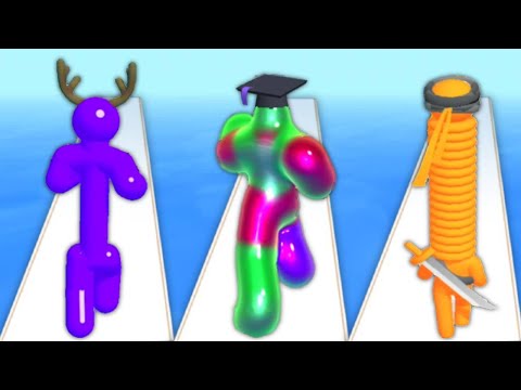 TALL MAN RUN vs LONG NECK RUN vs BLOB RUNNER 3D - Triple Game 😆