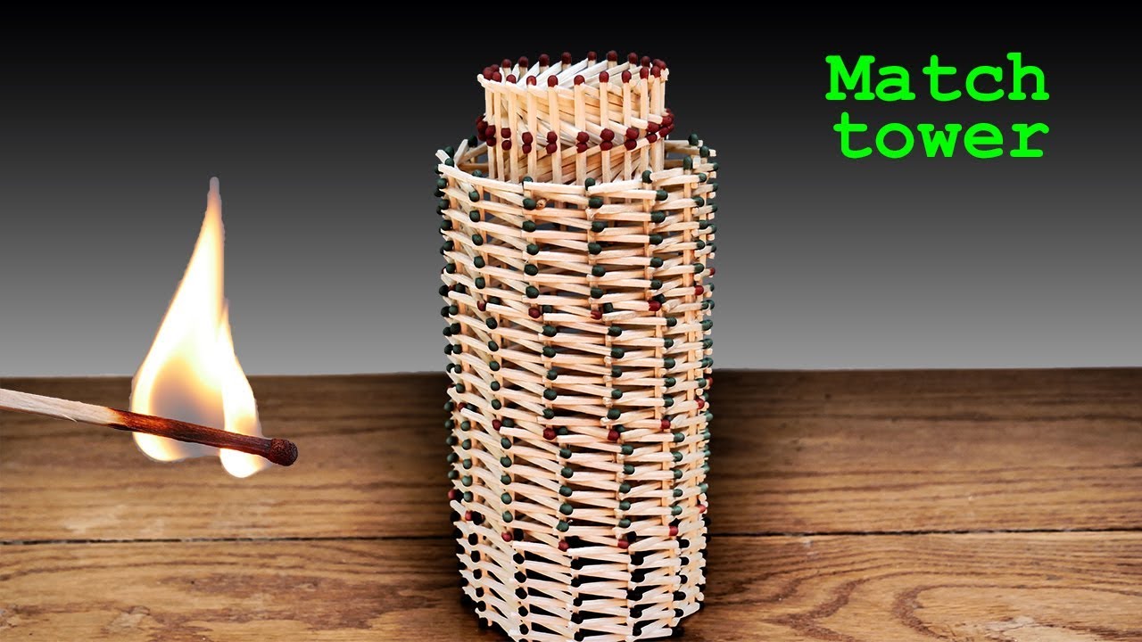 How to Make a Match Tower Without Glue and Burn it