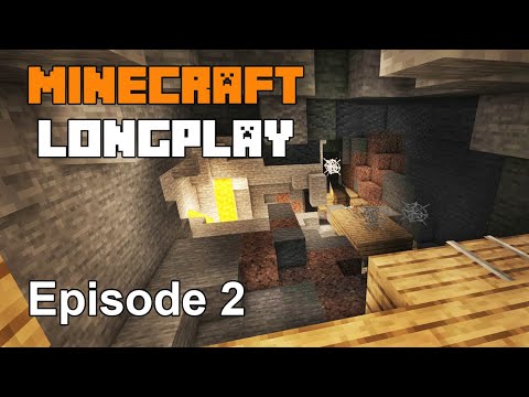 Minecraft Longplay Episode 2 - Mineshaft Exploration, Resource Gathering, and Mining (No Commentary)