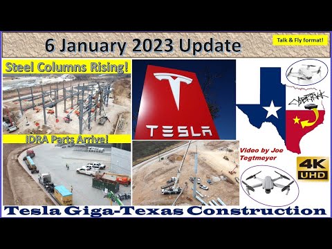 IDRA Parts Arrive & Steel Assembly in 2 Major Locations! 6 January 2023 Giga Texas Update (08:25AM)