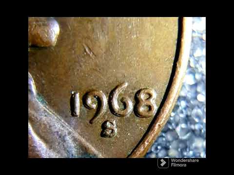 1968 -S Lincoln Penny with DDO on the Date and Mint Mark.