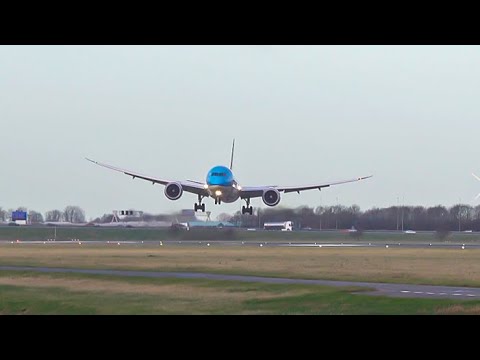 WINDY LANDINGS at AMSTERDAM | Crosswind Action & Bouncy Arrivals | Plane Spotting Hightlights