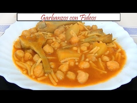 Garbanzos con Fideos | Receta de Cocina en Familia