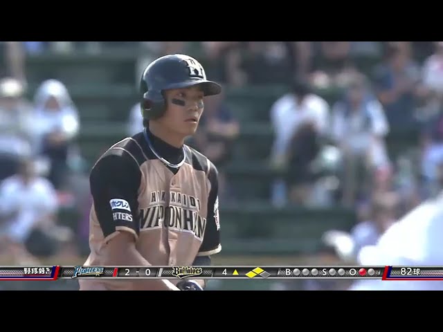 【4回表】ファイターズ・中島卓 左中間へのタイムリーで2点を先制!! 2016/9/4 Bs-F