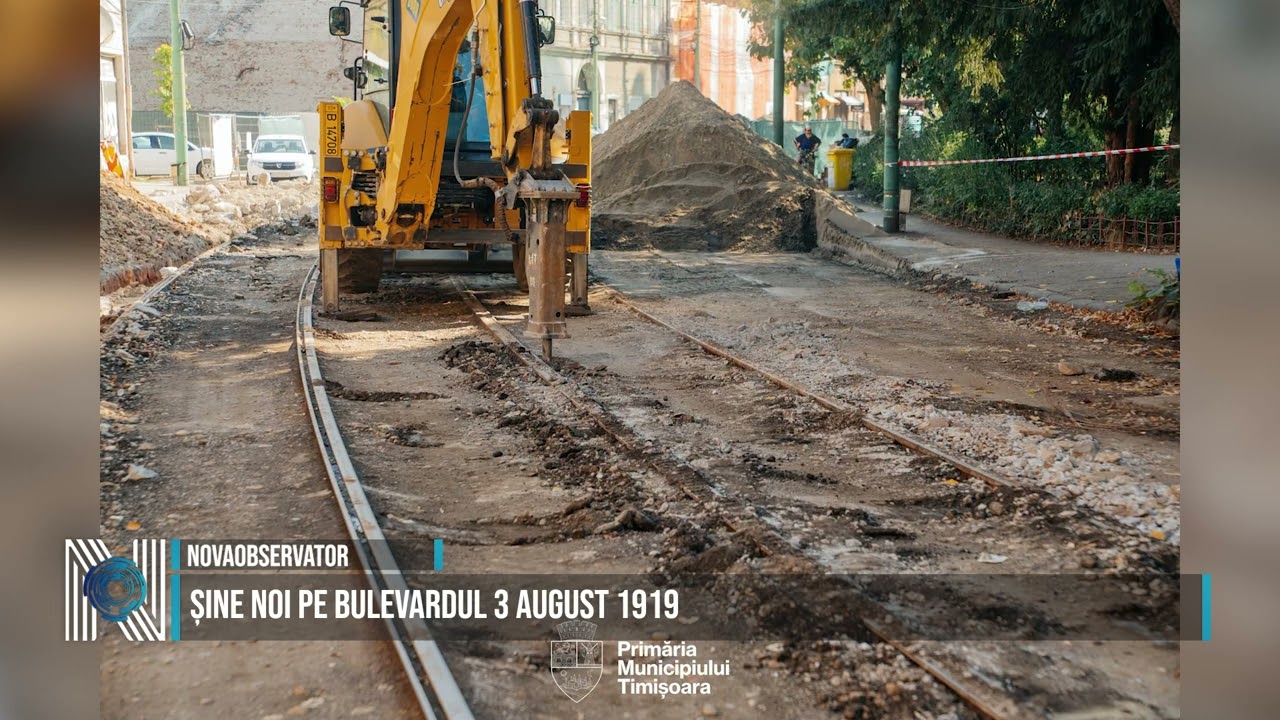Șine noi pe bulevardul 3 August 1919
