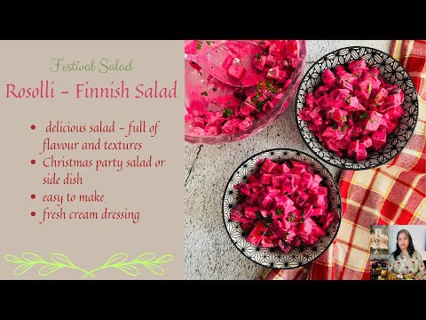 ROSOLLI, FINNISH SALAD | FINNISH BEETROOT SALAD | SALAD FOR CHRISTMAS PARTY