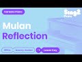 Reflection - Mulan | Christina Aguilera (Lower Key) Karaoke Piano