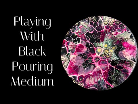 #217 Playing With Black Pouring Medium In Blooms!  Bloom Technique/ Pour Painting