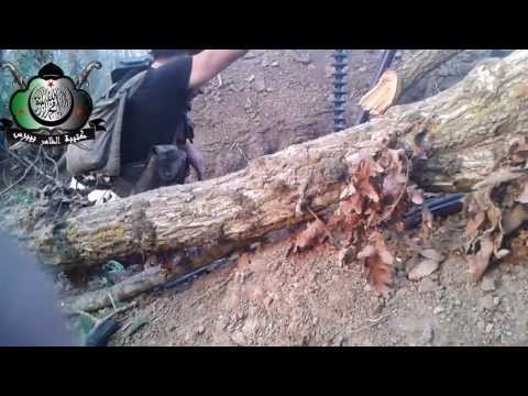 استهداف نقاط تمركز قوات النظام على جبهة جبل التركمان في ريف اللاذقية بواسطة رشاش دوشكا من قبل كتيبة الظاهر بيبرس