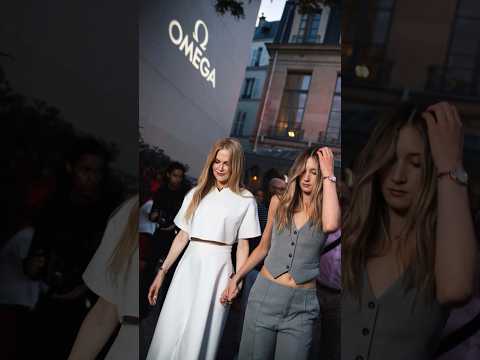 Nicole Kidman in Valentino and her daughter Sunday Rose Kidman-Urban at the opening of Omega House