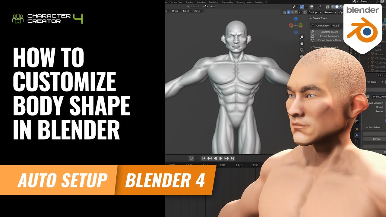 How to Customize Body Shape in Blender PART 1 | Character Creator 4 Tutorial