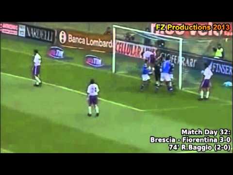 Serie A 2001-2002, day 32 Brescia - Fiorentina 3-0 (R.Baggio 1st goal)