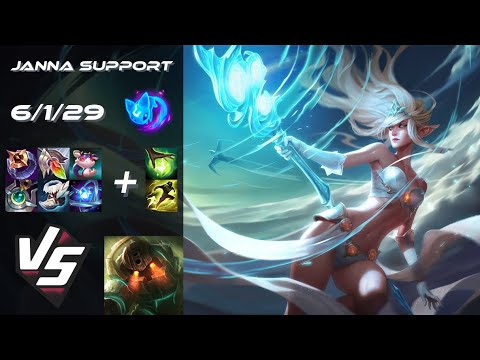 SUPPORT Janna vs Nautilus - EU Grandmaster Patch 26.3