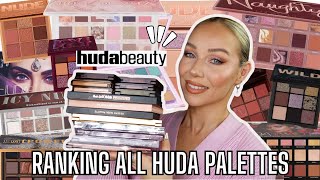 RANKING ALL my HUDA BEAUTY EYESHADOW PALETTES in my #makeupc