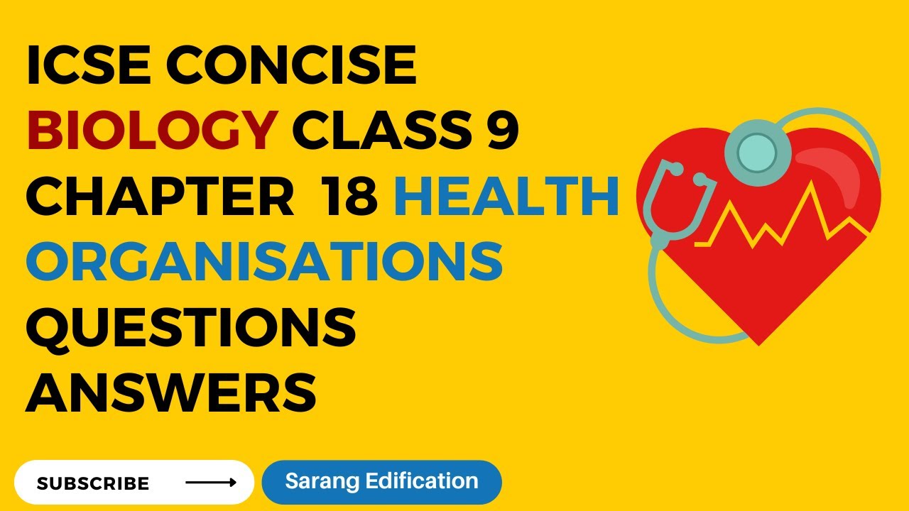 Selina Solutions for Class 9 Biology Chapter 18 Health Organisations  | Selina Solution for class 9