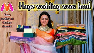 Huge Wedding wear Saree, jewellery set , Bracelet & Earrings haul from Myntra @PoojaRikichoyal 