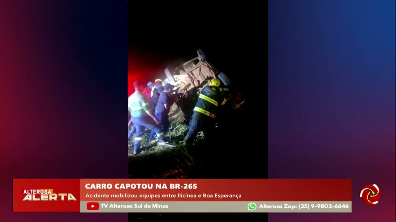 Carro capota entre Ilicínea e Boa Esperança