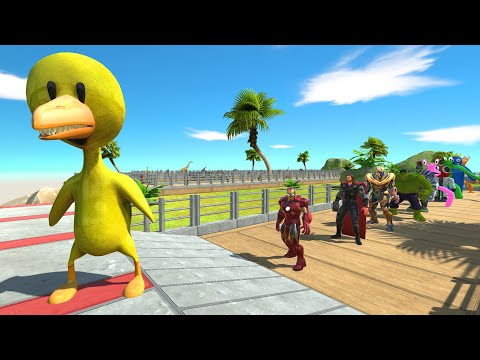 RAINBOW FRIENDS YELLOW OASIS DEATH RUN - Animal Revolt Battle Simulator