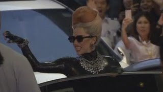 Leather-clad, beehived Lady Gaga arrives in Bangkok