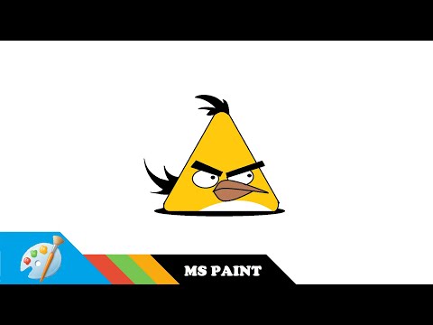 How to Draw Angry Birds - Chuck in MS Pain - Easy Draw | ms paint
