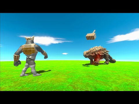 GIANT ANKYLOSAURUS VS PRIMATES - Animal Revolt Battle Simulator