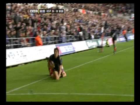 Ospreys V Worcester 2008 James Hook gets Nailed by Mat Mullan