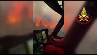 Como, video dell'incendio sul Monte Goj