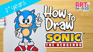 How To Draw SONIC the Hedgehog | Step By Step Tutorial | Art and doodles for kids