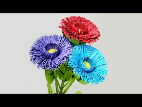 How To Make Aster Paper Flowers | Origami flower | Paper Flower | Origami  Paper craft | DIY paper