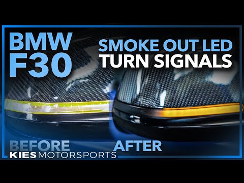 F30 BMW Smoked Out LED Sequential Turn Signal AND DRY CARBON Mirror Cap Install! Cheap F30 Mod!