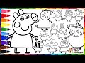 Draw And Color Peppa Pig Her Family And Friends Drawings For Kids