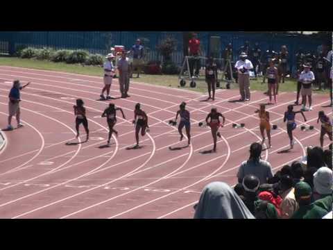 Girls - 100m Heat 1 - 2010 Florida Relays.MPG