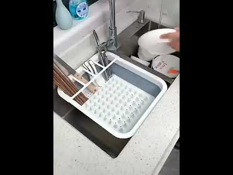 Qualityzone utensil drying rack folding silicone dish draine...