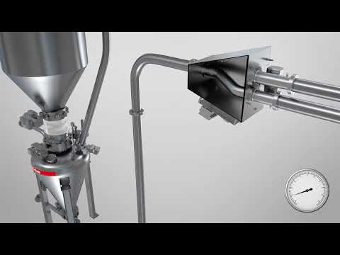 How does a dense phase pneumatic conveying system work?