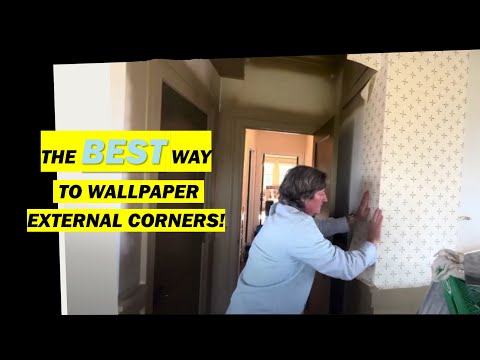 How to Wallpaper Outside Corners (Grass Cloth) - Easy!