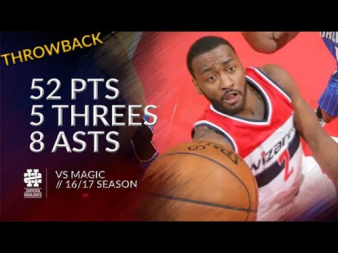 John Wall 52 pts 8 asts vs Magic 16/17 season