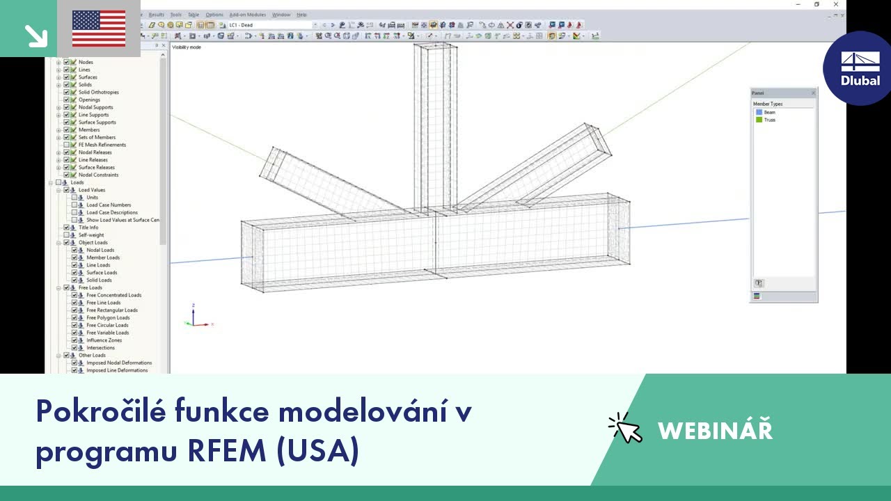 Webinář 2: Pokročilé funkce modelování v programu RFEM (USA)