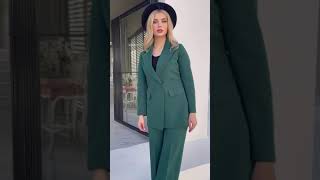 کت و شلوار زنانه یقه انگلیسی مدل شمیم جنس مازراتی تویست کد 600