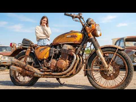 ASMR Honda CB750 Restoration | 1970 K0 Candy Gold Complete Rebuild from Rust to Glory