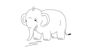 How to draw Elephants - Easy step-by-step drawing lessons for kids