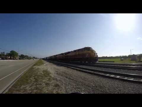 [4K] Florida East Coast Railway Freight train paces through Pompano | FEC 121
