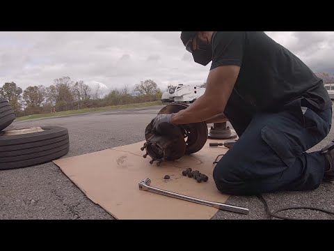 Rear Brakes, Hub Seals & Bearing Replacement MT-45 Freightliner | DIY Off Grid RV Van Build: Ep. 55