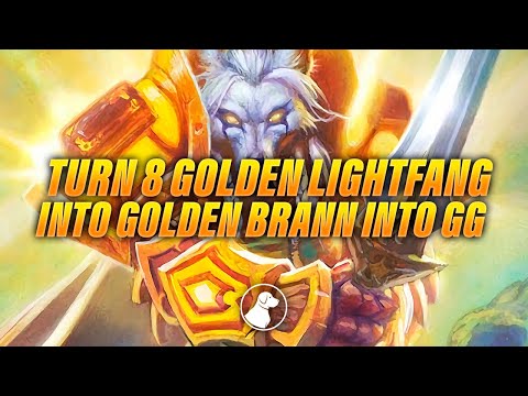 Turn 8 Golden Lightfang into Golden Brann into GG | Dogdog Hearthstone Battlegrounds