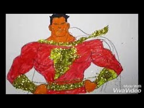 Glitter shazam coloring and drawing for Kids, Toddlers | Johny kids