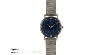 Festina Orologio Uomo F20568/3 – Analogico, Quadrante Blu, Cinturino In Acciaio Argento, Impermeabile 3 Bar - 3