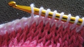 How To Crochet Tunisian Simple Stitch and Knit Stitch